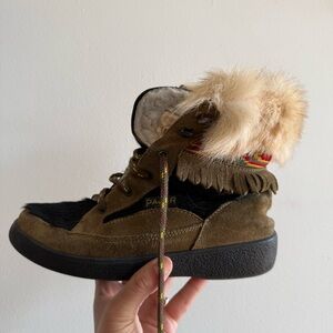 Pajar Fur Trim Winter Boots Suede Snow Boots